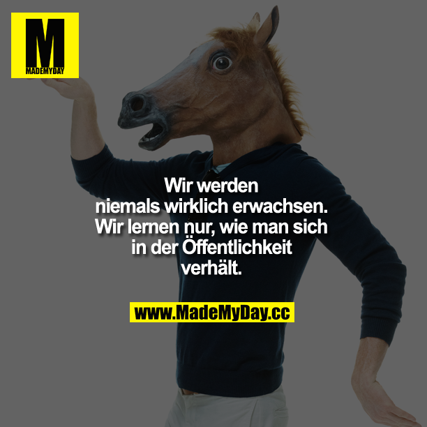 Wir werden niemals wirklich erwachsen. Wir lernen nur, wie man sich in der Öffentlichkeit verhält.