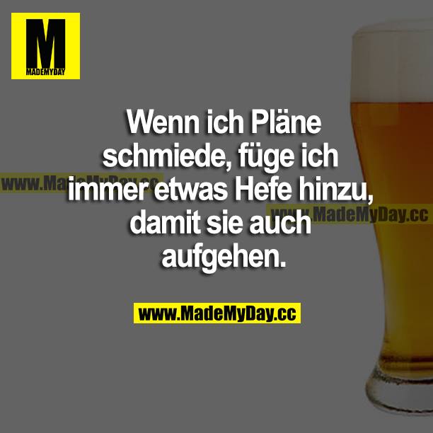 Wenn ich Pläne schmiede, füge ich immer etwas Hefe hinzu, damit sie auch aufgehen.