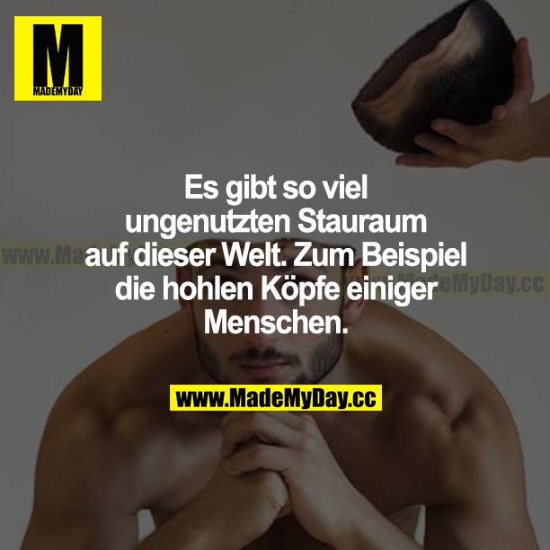 Es gibt so viel ungenutzten Stauraum auf dieser Welt. Zum Beispiel die hohlen Köpfe einiger Menschen.