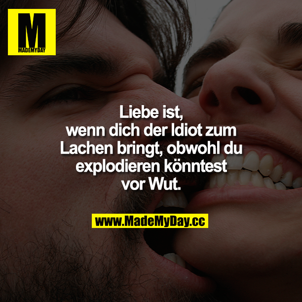 Liebe ist,<br />
wenn dich der Idiot zum Lachen bringt, obwohl du explodieren könntest vor Wut.