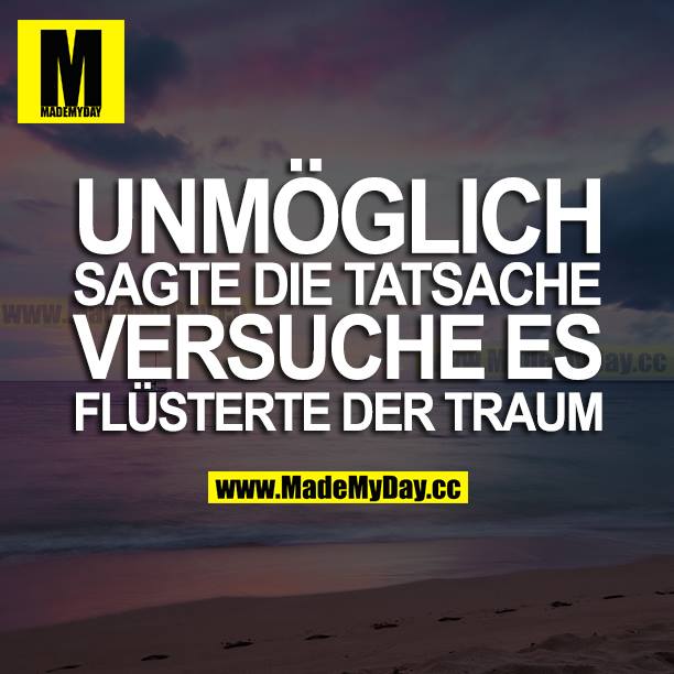 UNMÖGLICH SAGTE DIE TATSACHE VERSUCHE ES FLÜSTERTE DER TRAUM