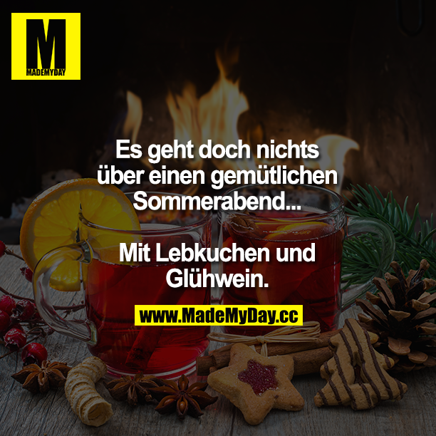Es geht doch nichts über einen gemütlichen Sommerabend ... Mit Lebkuchen und Glühwein.