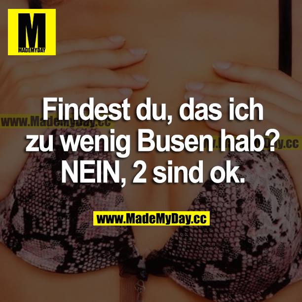 Findest du, dass ich zu wenig Busen hab? Nein, 2 sind ok.
