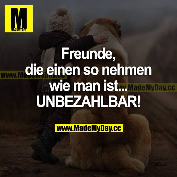 Freunde, die einen so nehmen wie man ist...<br />
UNBEZAHLBAR!
