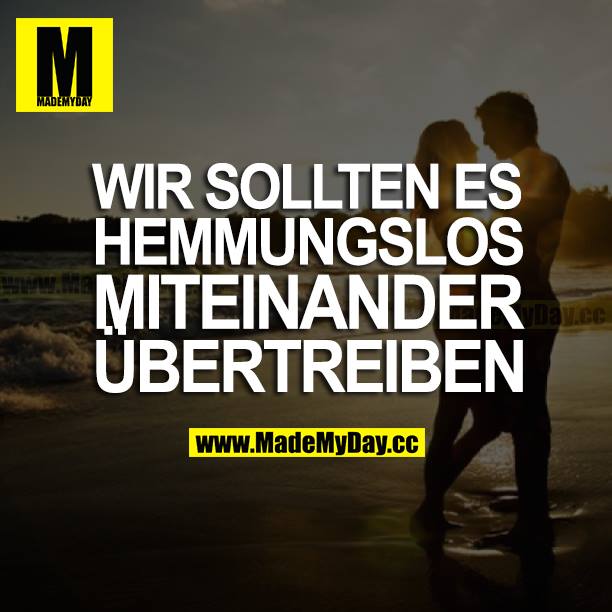 WIR SOLLTEN ES HEMMUNGSLOS MITEINANDER ÜBERTREIBEN