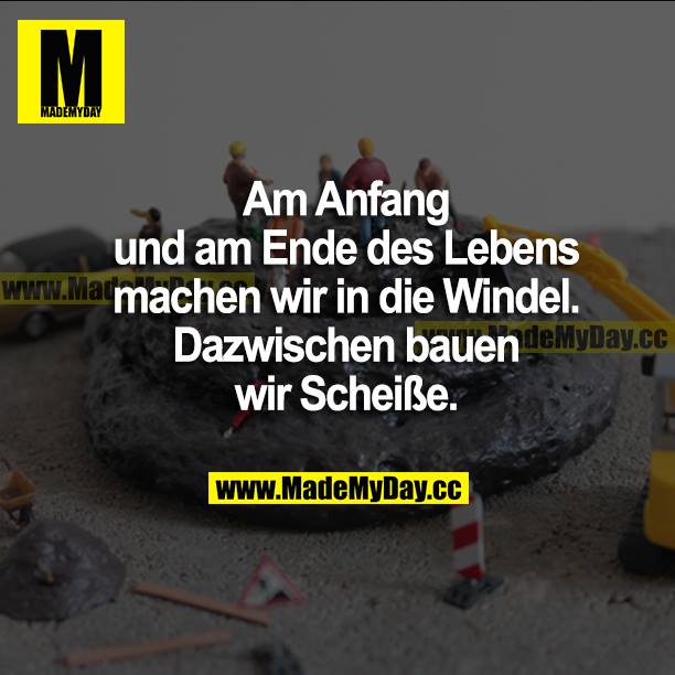 Am Anfang und am Ende des Lebens machen wir in die Windel. Dazwischen bauen wir Scheiße.