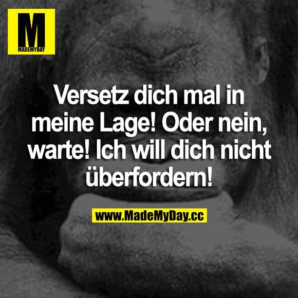 Versetz dich mal in meine Lage! Oder nein, warte! Ich will dich nicht überfordern!