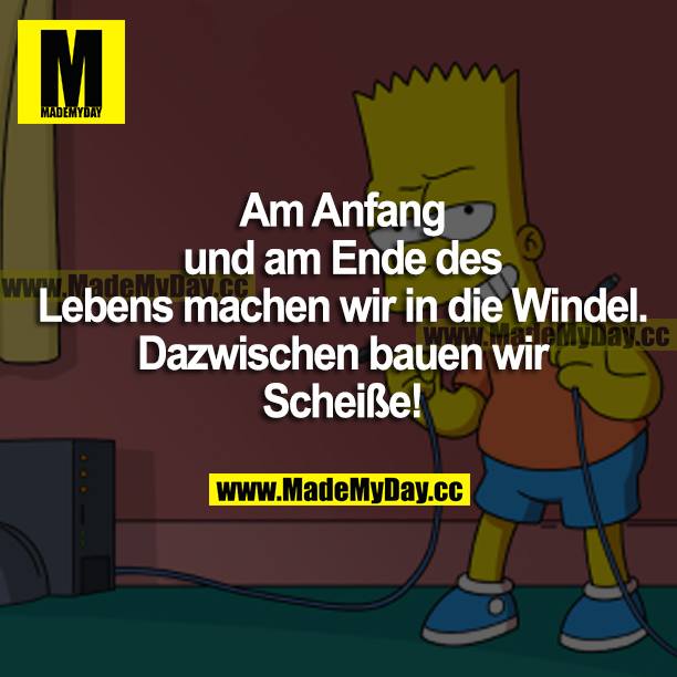 Am Anfang und am Ende des Lebens machen wir in die Windel. Dazwischen bauen wir Scheiße!