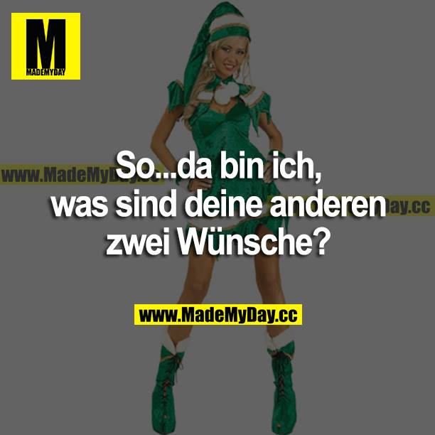 So... da bin ich, was sind deine anderen zwei Wünsche?
