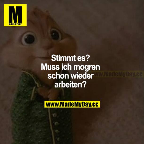 Stimmt es? Muss ich morgen schon wieder arbeiten?