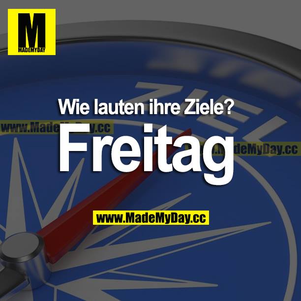 Wie lauten Ihre Ziele?<br />
Freitag