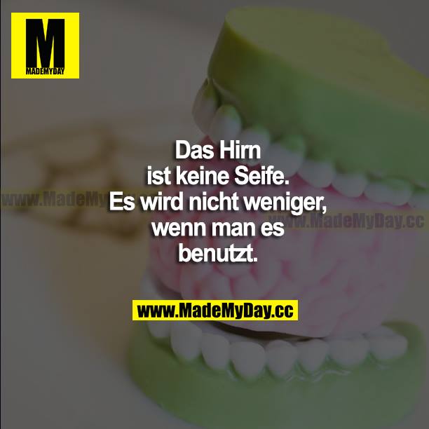 Das Hirn ist keine Seife. Es wird nicht weniger, wenn man es benutzt.