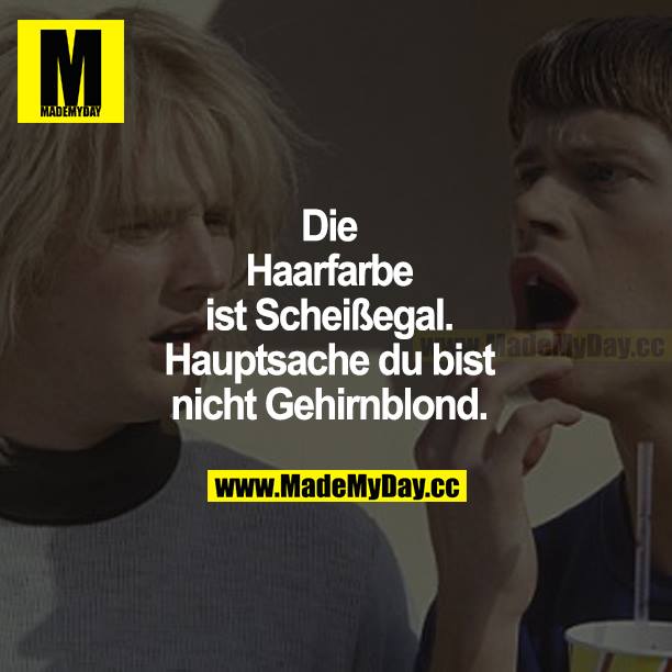 Die Haarfarbe ist Scheißegal. Hauptsache du bist nicht Gehirnblond.