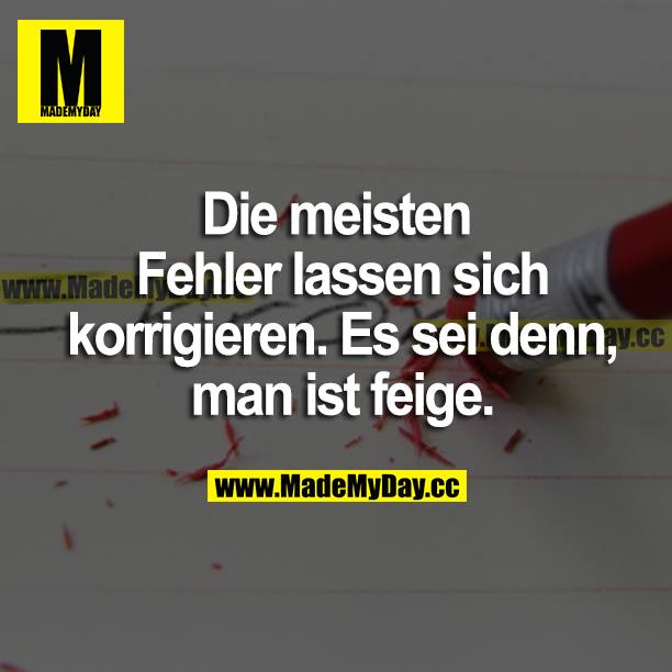 Die meisten Fehler lassen sich korrigieren. Es sei denn, man ist feige.