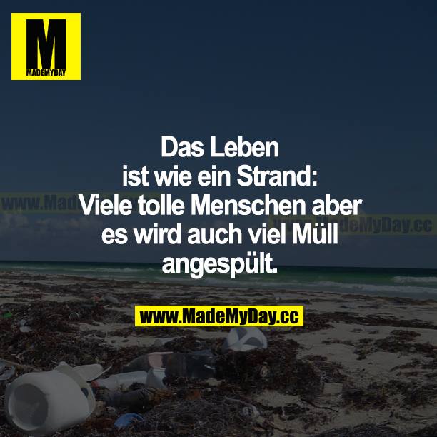 Das Leben ist wie ein Strand: Viele tolle Menschen, aber es wird auch viel Müll angespült.