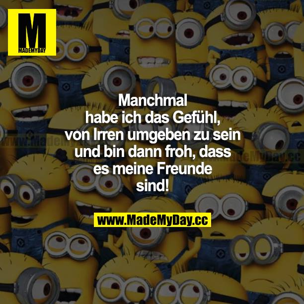 Manchmal habe ich das Gefühl, von Irren umgeben zu sein, und bin dann froh, dass es meine Freunde sind!