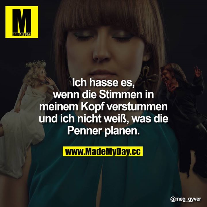 Ich hasse es, wenn die Stimmen in meinem Kopf verstummen und ich nicht weiß, was die Penner planen.
