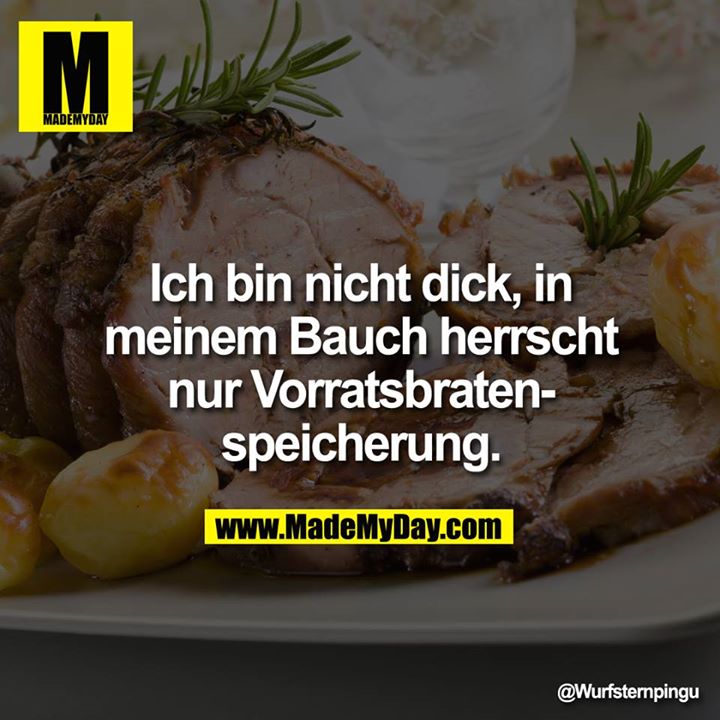 Ich bin nicht dick, in meinem Bauch herrscht nur Vorratsbratenspeicherung.