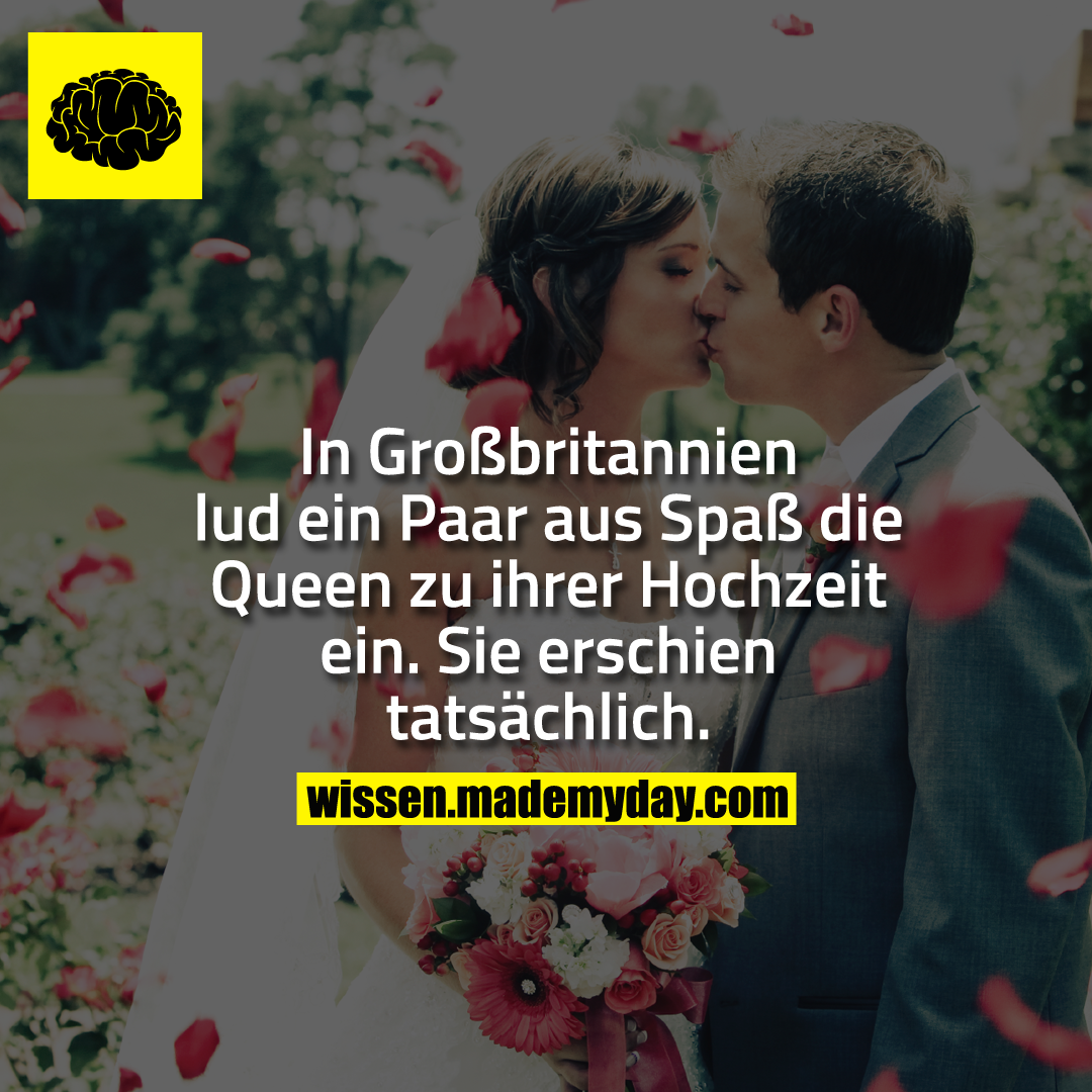 In Großbritannien lud ein Paar aus Spaß die Queen zu ihrer Hochzeit ein. Sie erschien tatsächlich.