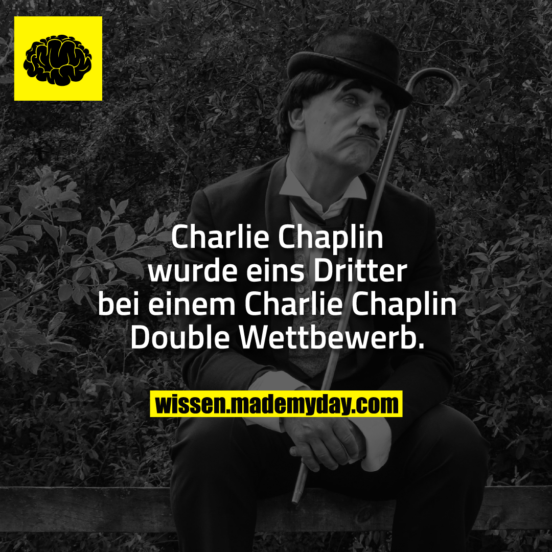 Charlie Chaplin wurde eins Dritter bei einem Charlie Chaplin Double Wettbewerb.