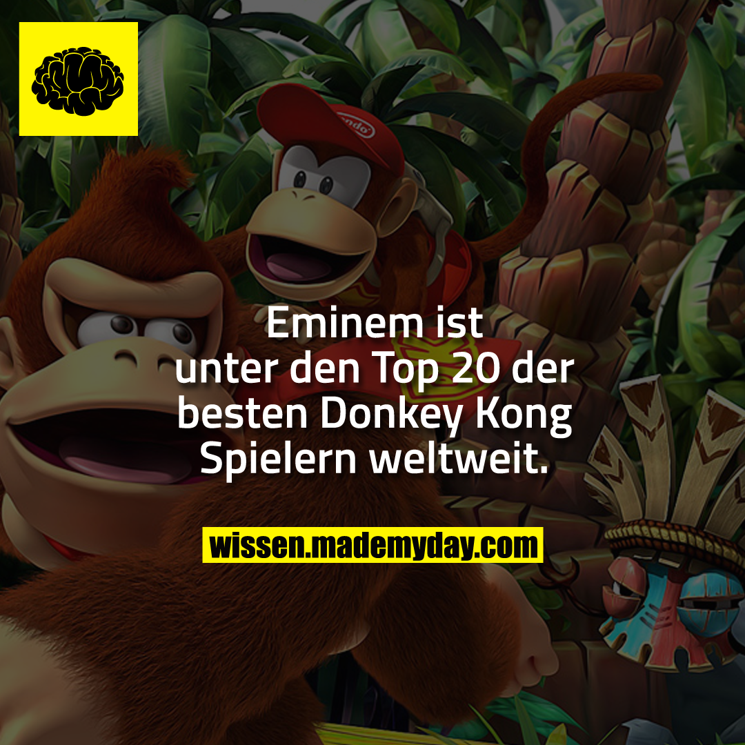 Eminem ist unter den Top 20 der besten Donkey Kong Spielern weltweit.