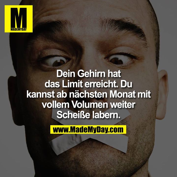 Dein Gehirn hat das Limit erreicht. Du kannst ab nächsten Monat mit vollem Volumen weiter Scheiße labern.