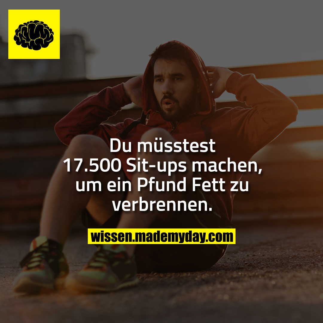 Du müsstest 17.500 Sit-Ups machen, um ein Pfund Fett zu verbrennen.