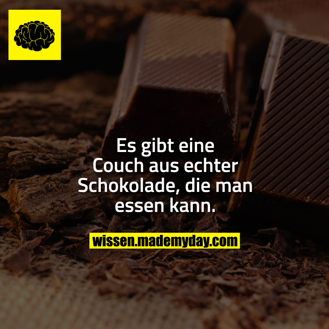 Es gibt eine Couch aus echter Schokolade, die man essen kann.