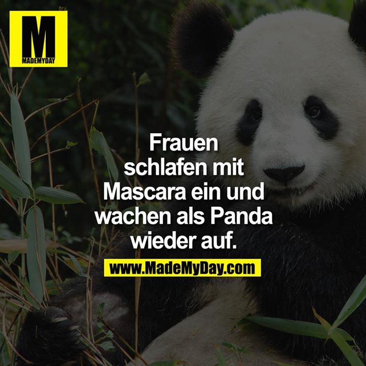 Frauen schlafen mit Mascara ein und wachen als Panda wieder auf.