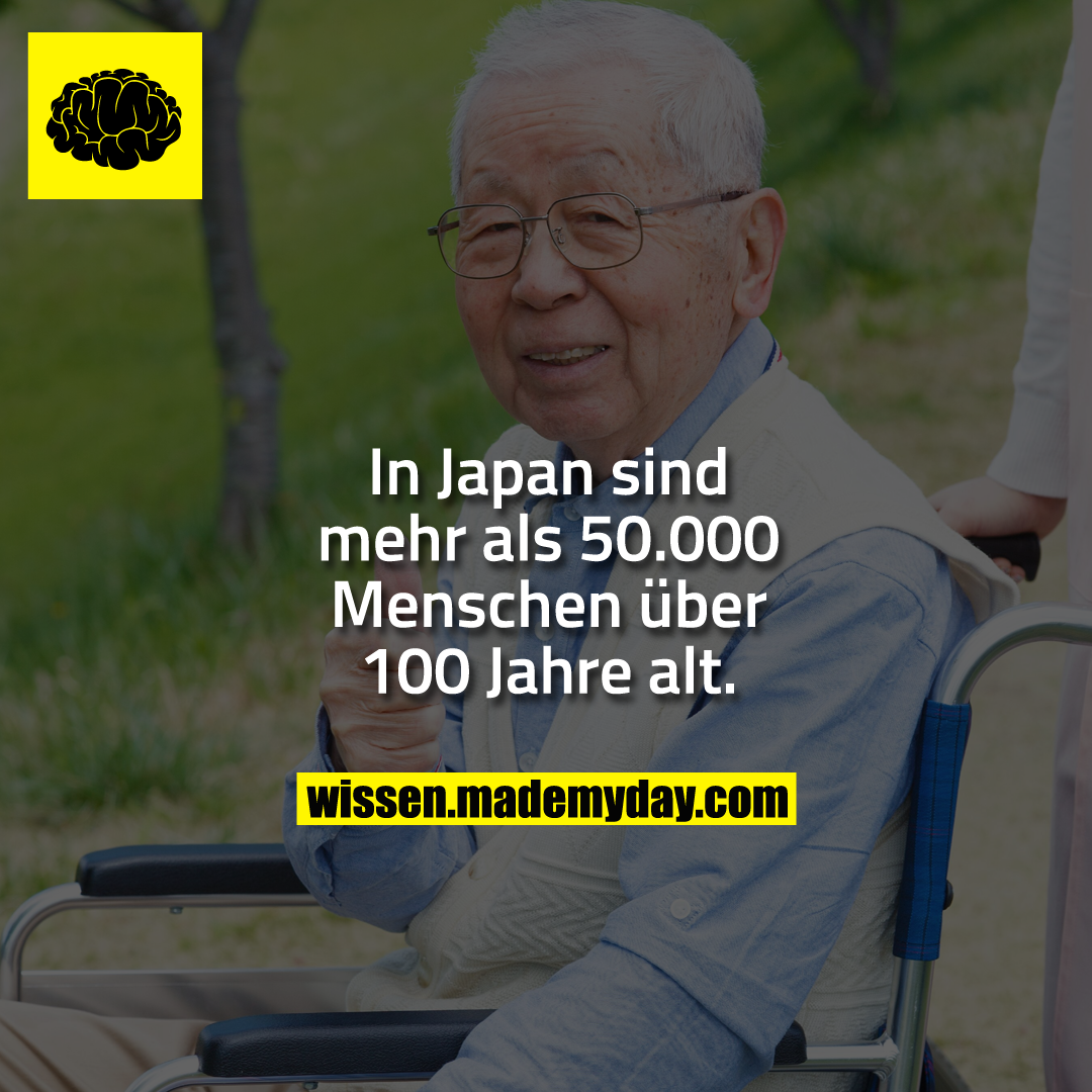 In Japan sind mehr als 50.000 Menschen über 100 Jahre alt.