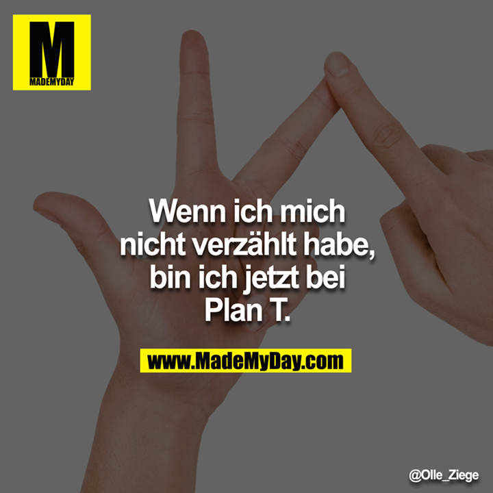 Wenn ich mich nicht verzählt habe, bin ich jetzt bei Plan T.