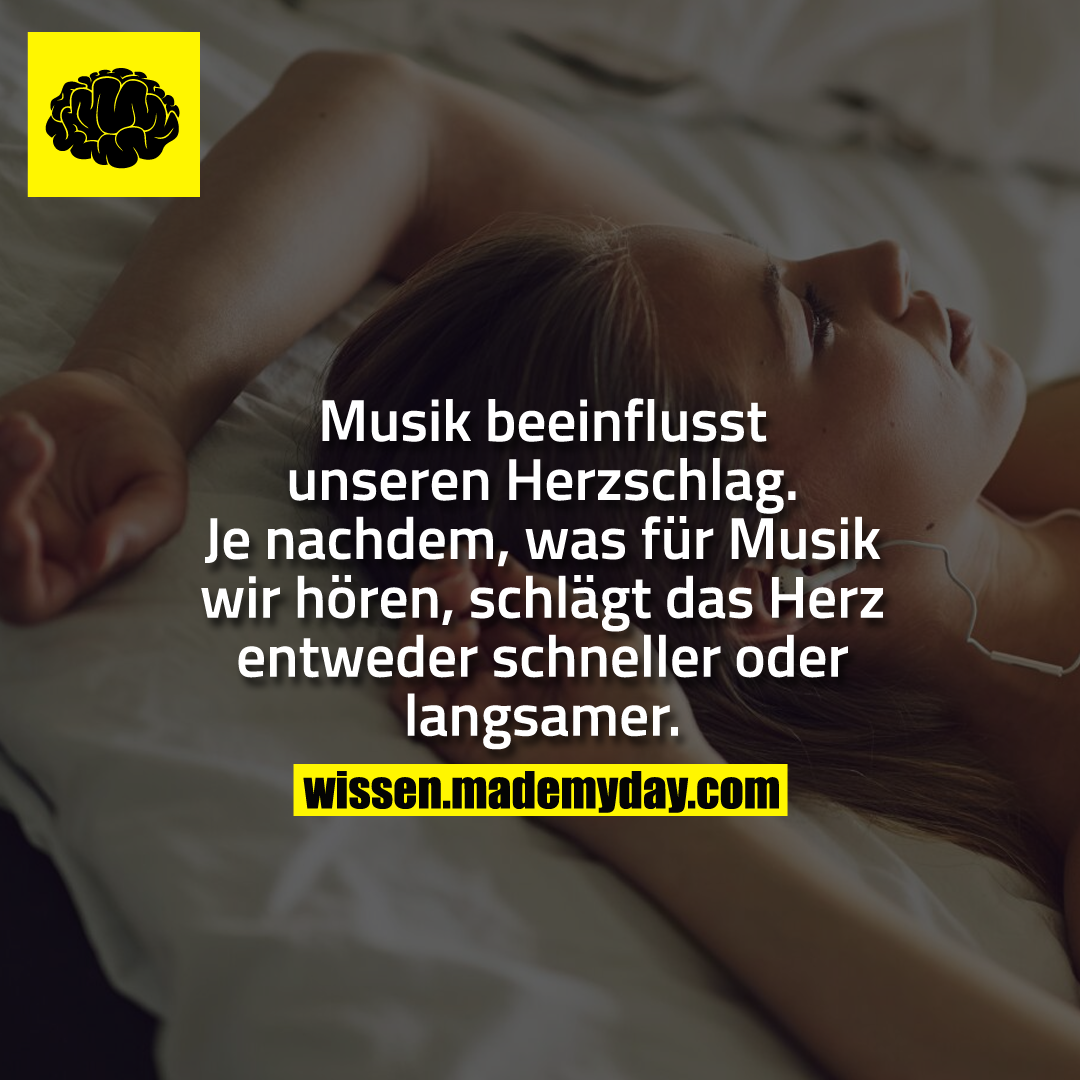 Musik beeinflusst unseren Herzschlag. Je nachdem, was für Musik wir hören, schlägt das Herz entweder schneller oder langsamer.