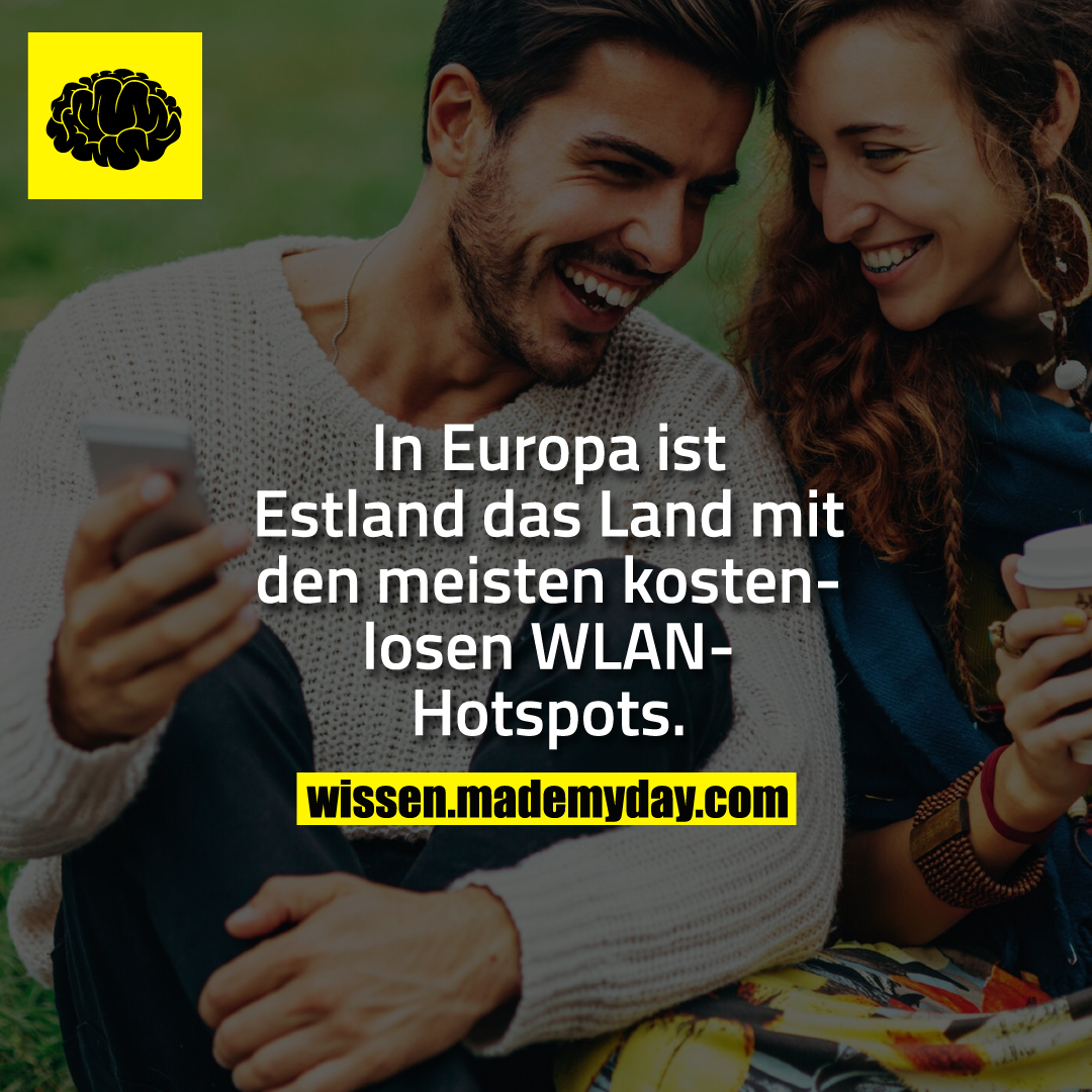 In Europa ist Estland das Land mit den meisten kostenlosen WLAN-Hotspots.
