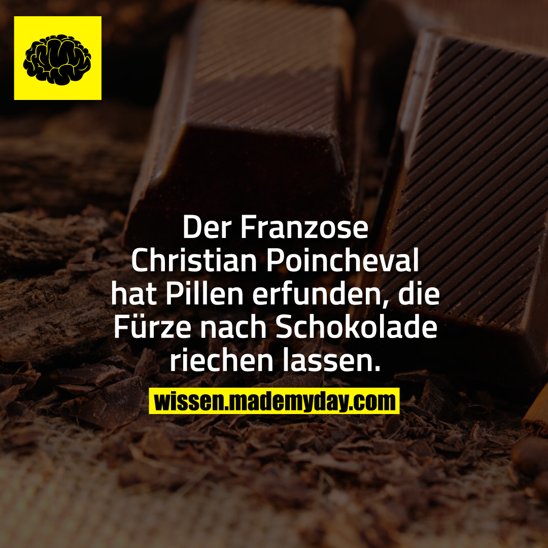Der Franzose Christian Poincheval hat Pillen erfunden, die Fürze nach Schokolade riechen lassen.