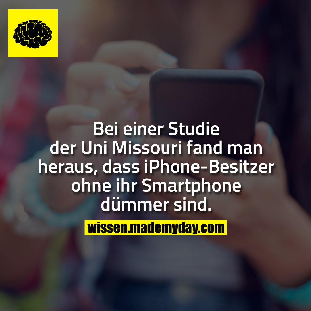Bei einer Studie der Uni Missouri fand man heraus, dass iPhone-Besitzer ohne ihr Smartphone dümmer sind.