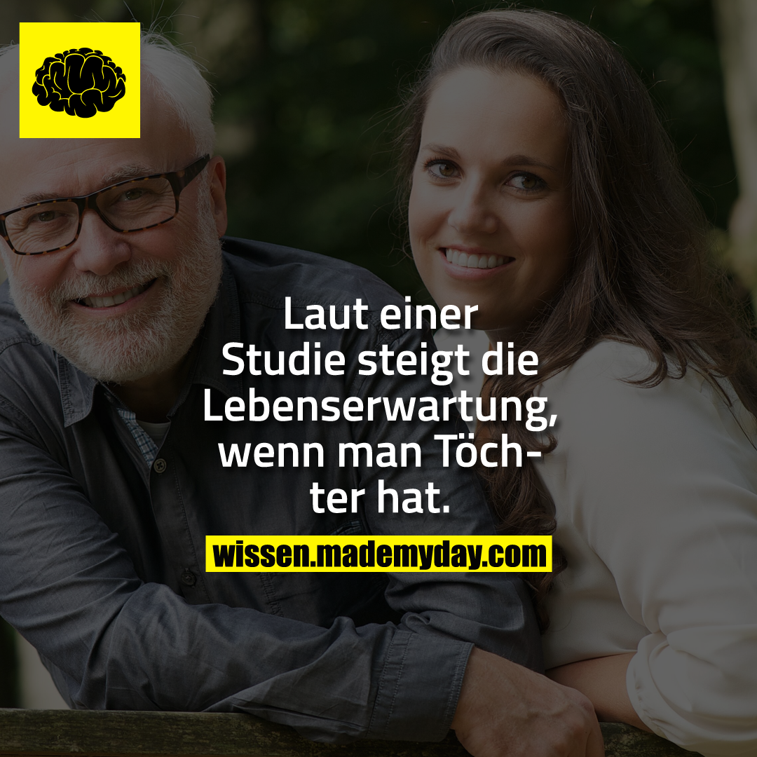 Laut einer Studie steigt die Lebenserwartung, wenn man Töchter hat.