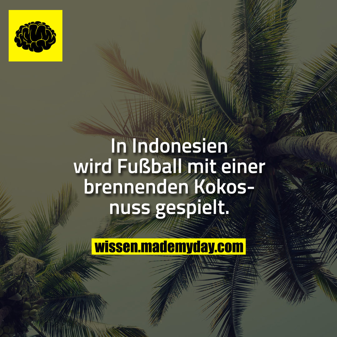 In Indonesien wird Fußball mit einer brennenden Kokosnuss gespielt.