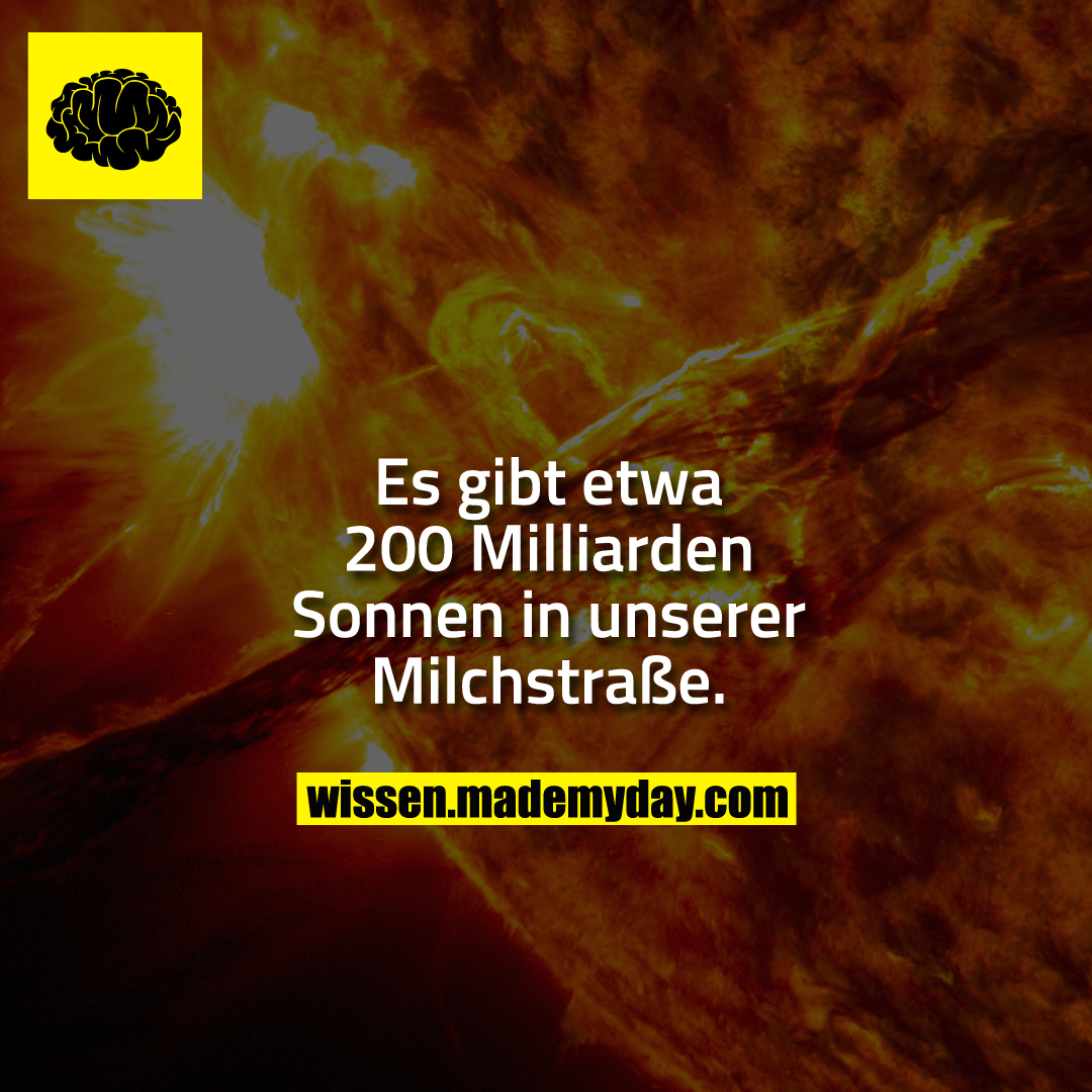 Es gibt etwa 200 Milliarden Sonnen in unserer Milchstraße.