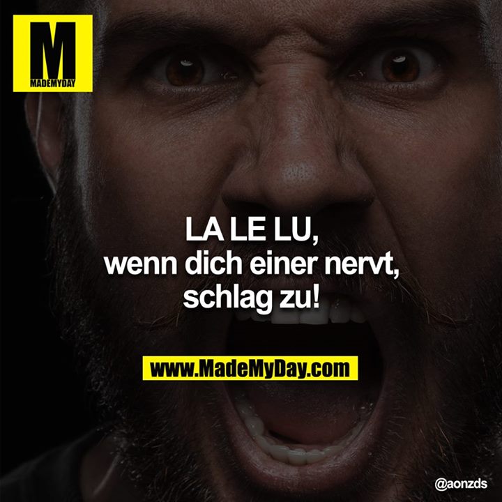 LA<br />
LE<br />
LU,<br />
wenn dich einer nervt, schlag zu!