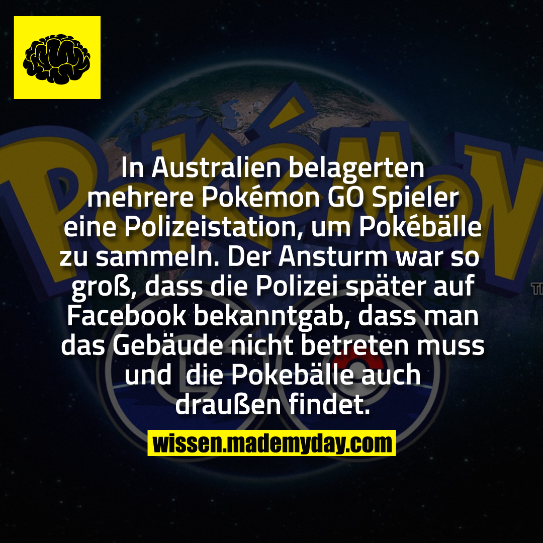 In Australien belagerten mehrere Pokémon GO Spieler eine Polizeistation, um Pokébälle zu sammeln. Der Ansturm war so groß, dass die Polizei später auf Facebook bekanntgab, dass man das Gebäude nicht betreten muss und die Pokebälle auch draußen findet.