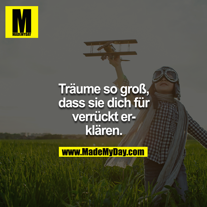 Träume so groß, dass sie dich für verrückt erklären.<br />
