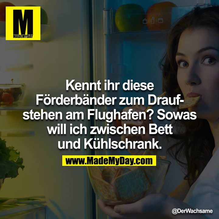 Kennt ihr diese Förderbänder zum drauf Stehen am Flughafen? Sowas will ich zwischen Bett und Kühlschrank.