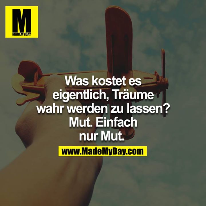 Was kostet es eigentlich Träume wahr werden zu lassen? Mut. Einfach nur Mut. <br />
