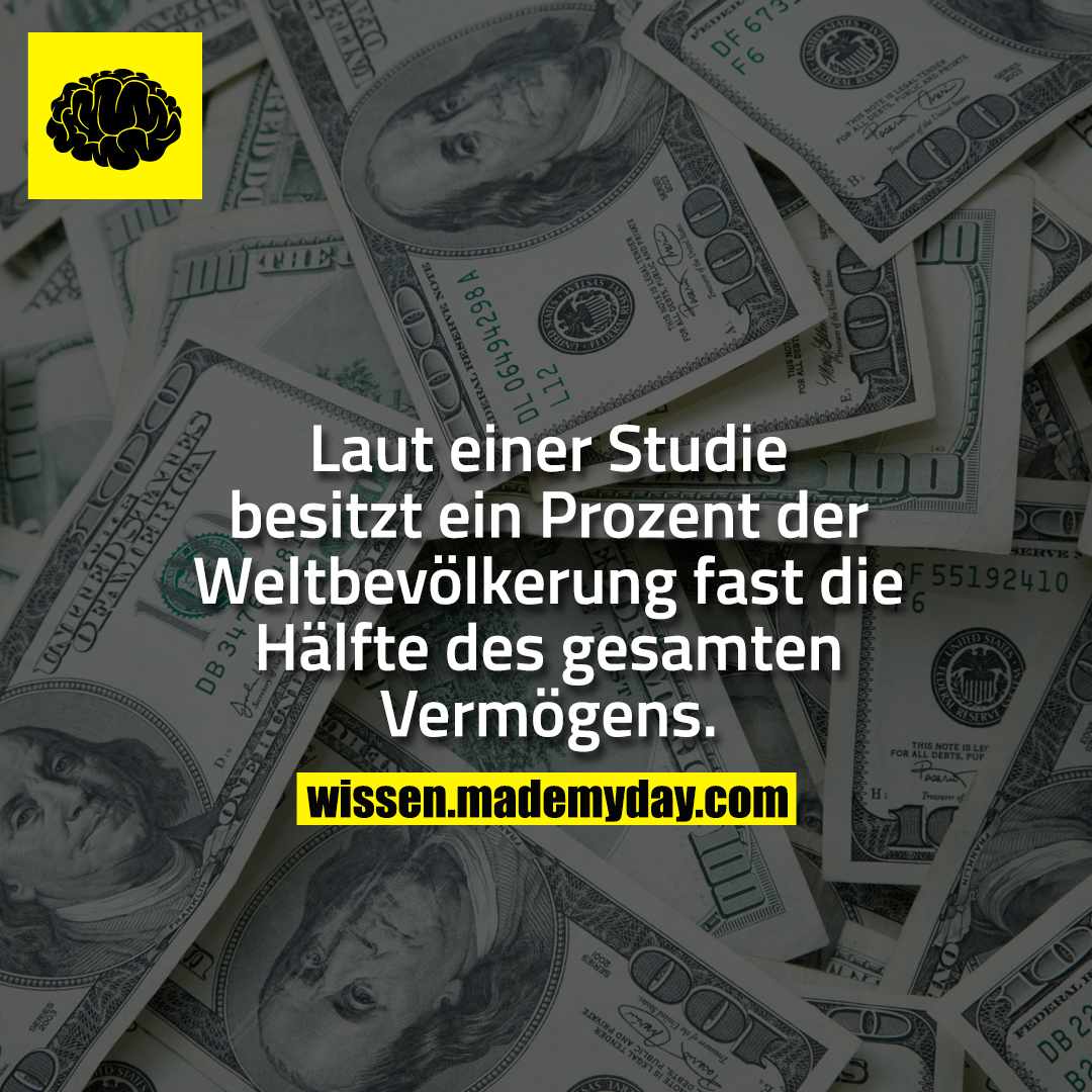 Laut einer Studie besitzt ein Prozent der Weltbevölkerung fast die Hälfte des gesamten Vermögens.