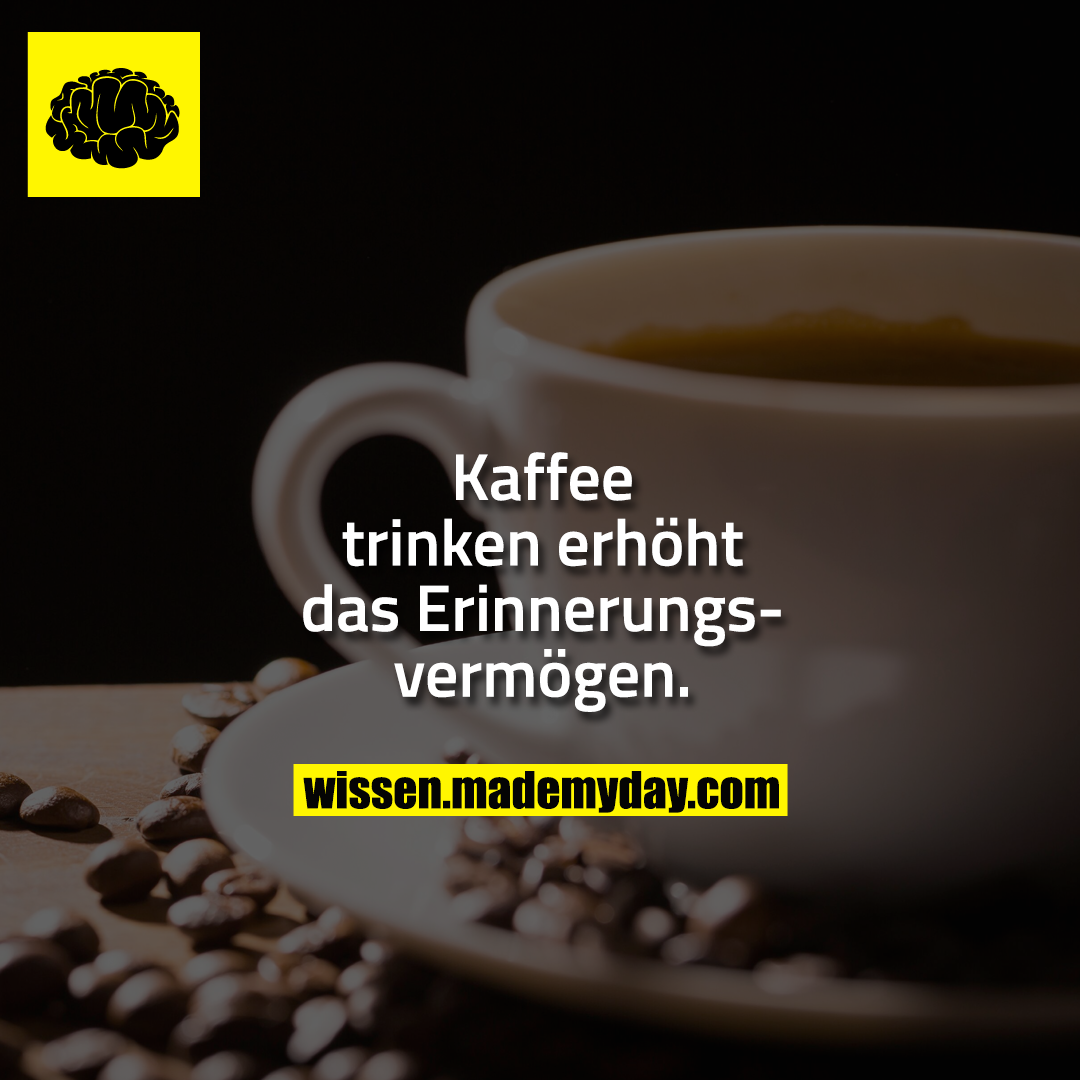 Kaffee trinken erhöht das Erinnerungsvermögen.