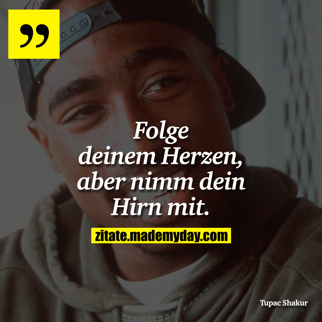 Folge deinem Herzen, aber nimm dein Hirn mit.