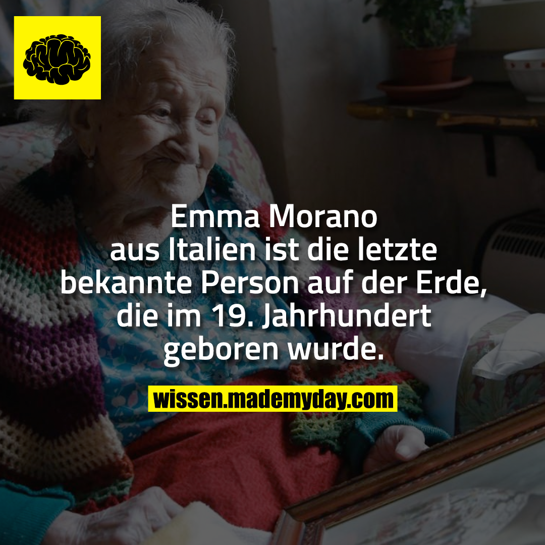 Emma Morano aus Italien ist die letzte bekannte Person auf der Erde, die im 19. Jahrhundert geboren wurde.
