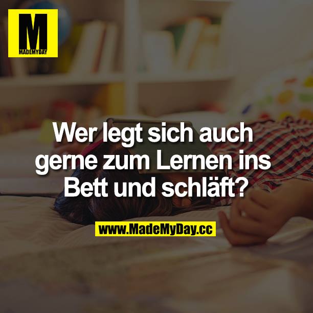 Wer legt sich auch gerne zum Lernen ins Bett und schläft?