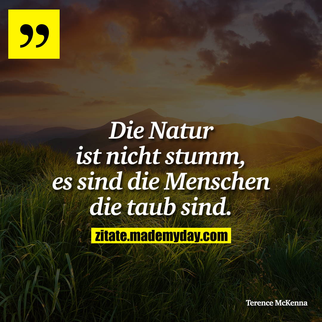 Die Natur ist nicht stumm, Made My Day