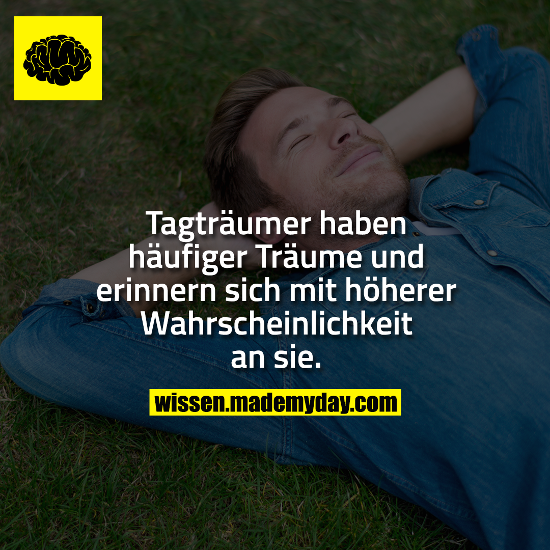 Tagträumer haben häufiger Träume und erinnern sich mit höherer Wahrscheinlichkeit an sie.